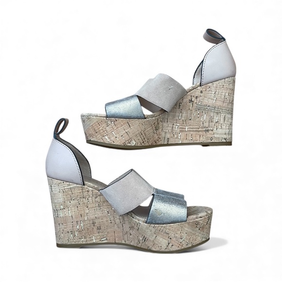 Coach Women’s ISLA Metallic Platform Wedge Sandals Cork Sz 7 - Picture 6 of 9